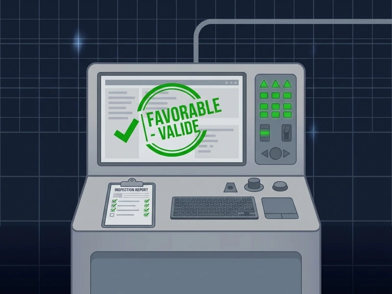 Exemple d'écran de contrôle technique favorable, après contre-visite